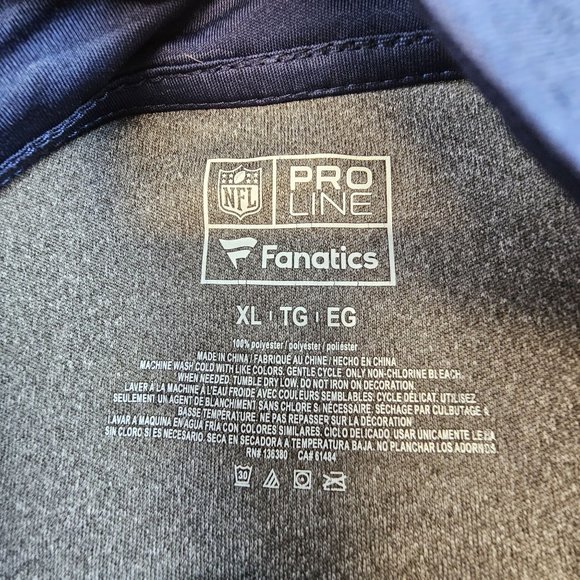 New England Patriots Shirt Men's XL Color Block 1/4‎ Zip NFL Pro Line Fanatics - Picture 8 of 8